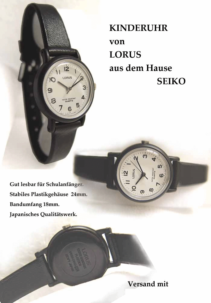 Lorus Black Children's Watch RZK-067-9